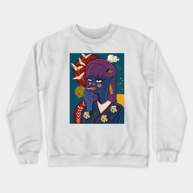 Cranes in the sky Crewneck Sweatshirt by DejaDoodlesArt